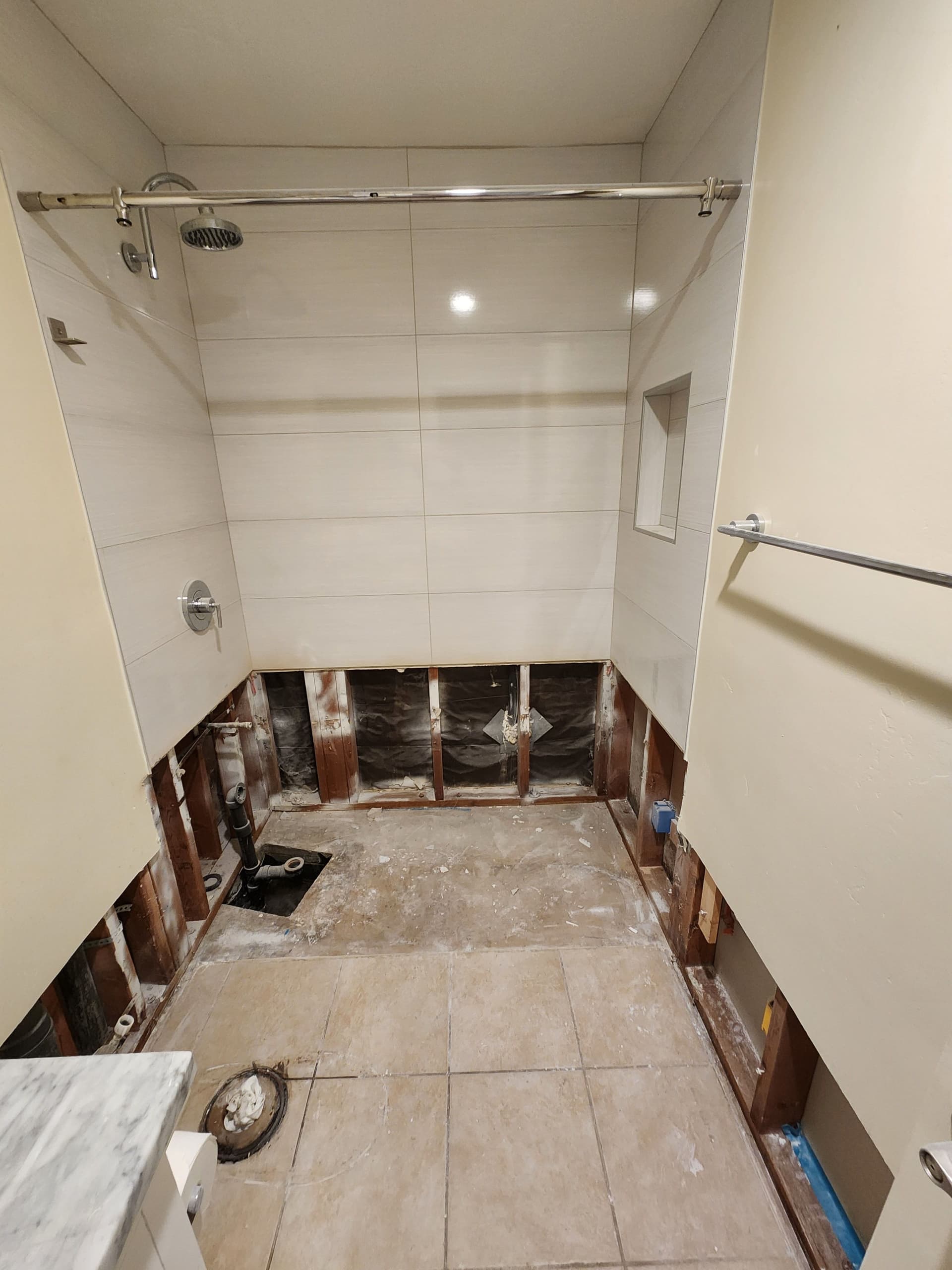 Exposed Walls to Stunning Bathroom Remodel in Solana Beach image