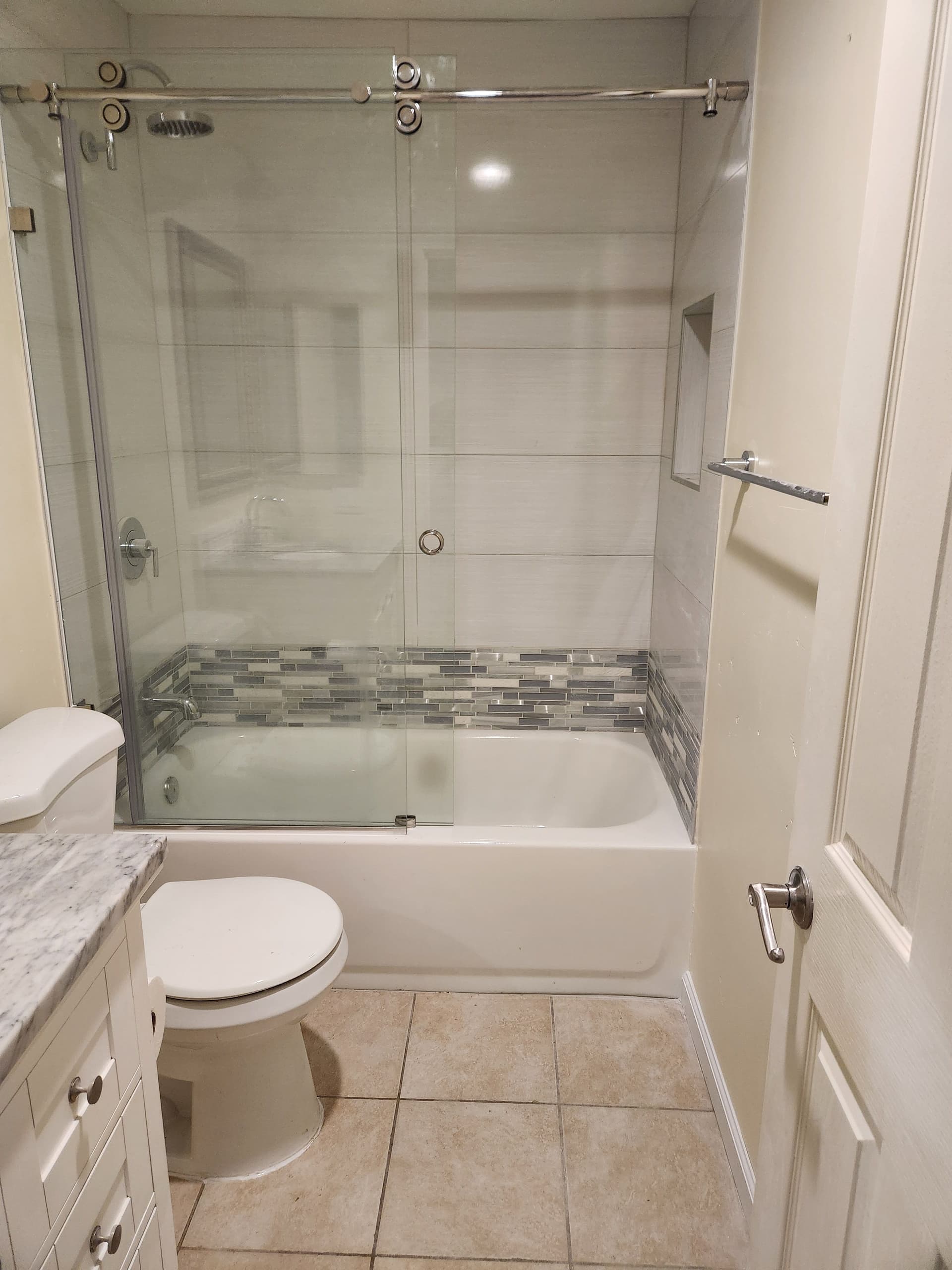 Gallery photos for Exposed Walls to Stunning Bathroom Remodel in Solana Beach: Image #3