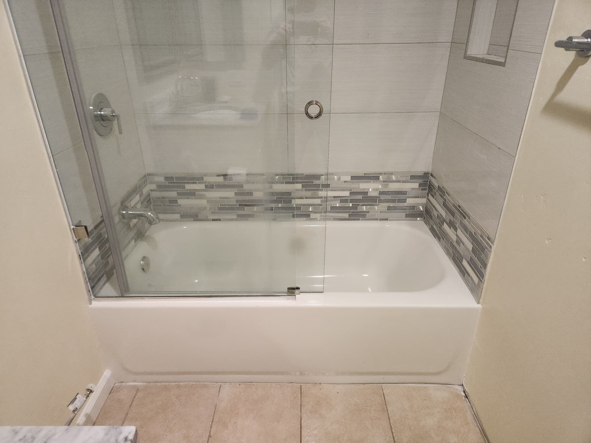 Gallery photos for Exposed Walls to Stunning Bathroom Remodel in Solana Beach: Image #2