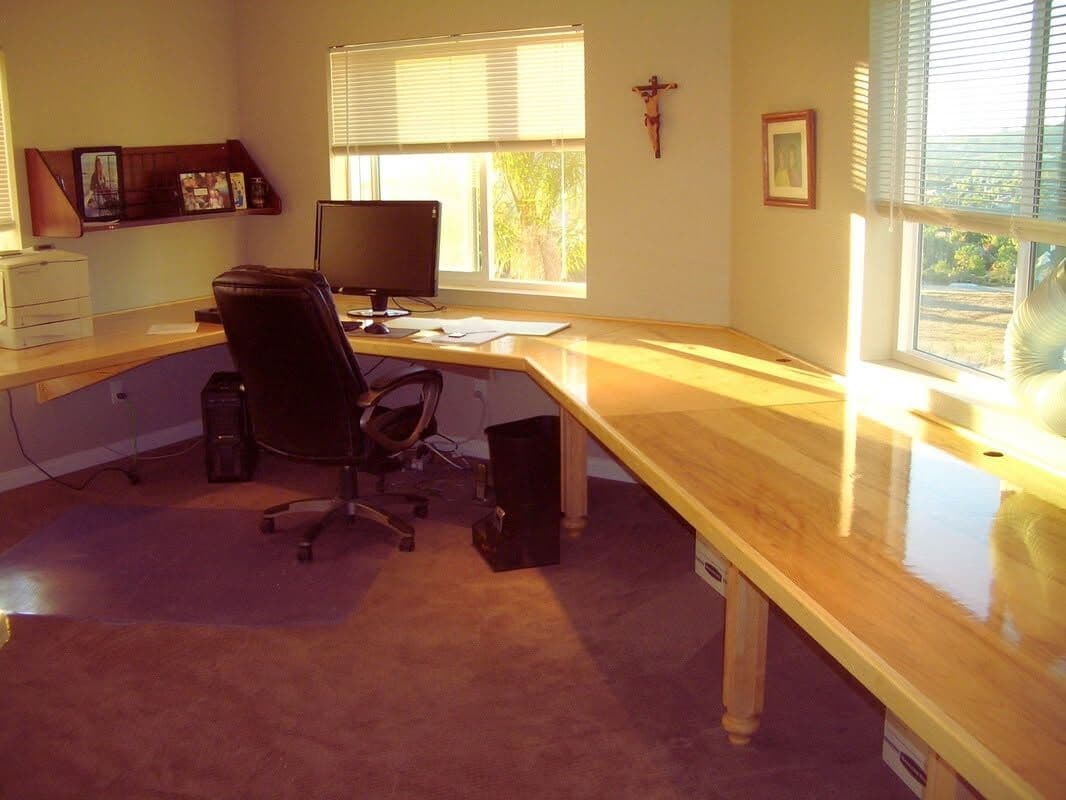 Custom Maple Desk and Pine Shelf in Carlsbad image